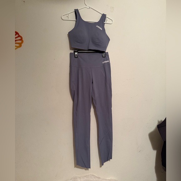 Gymshark Pants - Gymshark Women's Blue Leggings and Top Set
